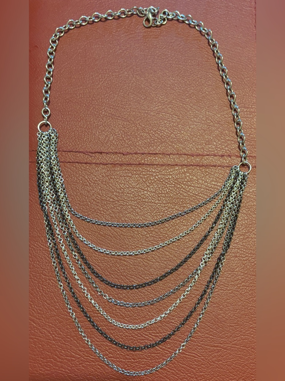 ✨Multi-Row Silver Gunmetal Layered Chain Necklace